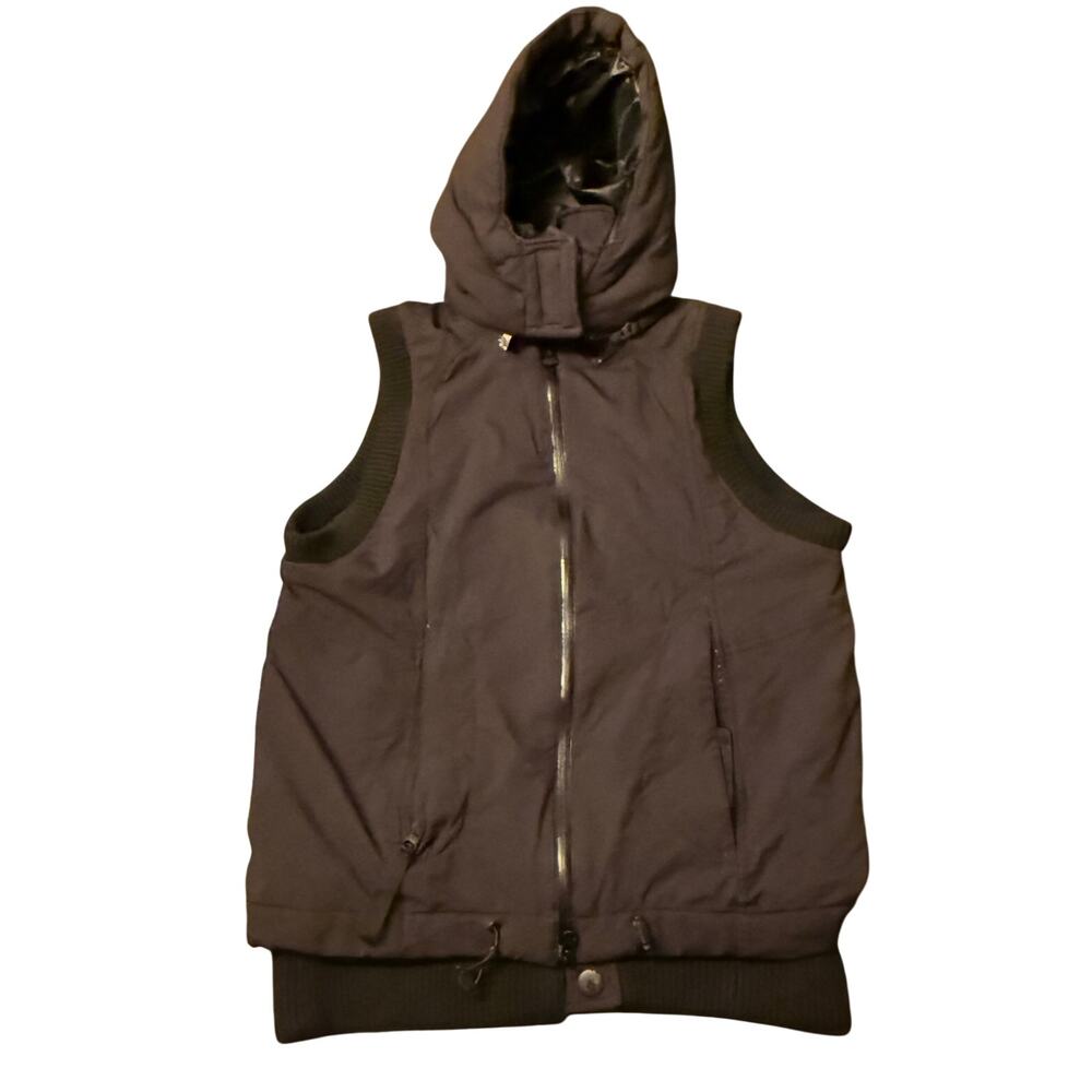 Adidas x Stella Mccartney Puffer Ski Vest Removable Hood Black Size Small